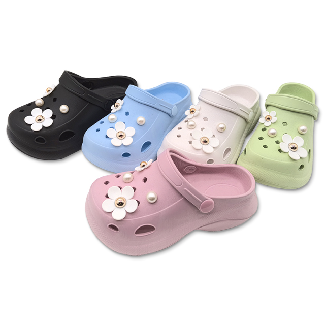 EVA Summer Garden Shoes With Pearls Trend Girl Cute Children Clogs For Girls 