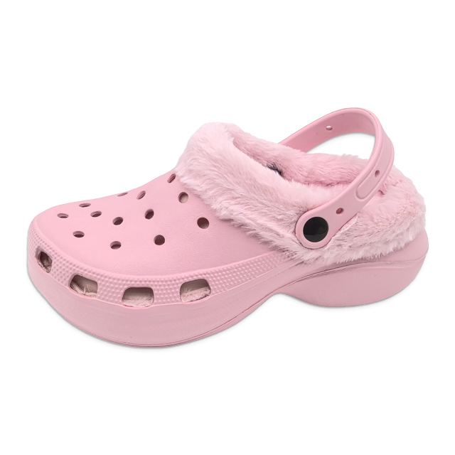 Women's EVA Shoes Solid Color Winter Cotton Slippers Thick Soled Increase Height Warm Woolen Shoes