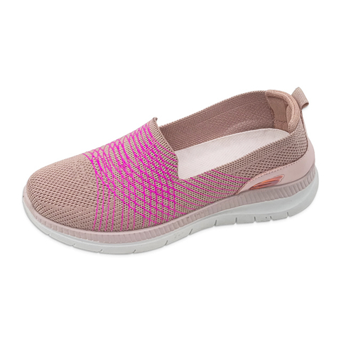 Women's Injection Shoes Solid Color Walking Shoes Casual Knitted Shoes