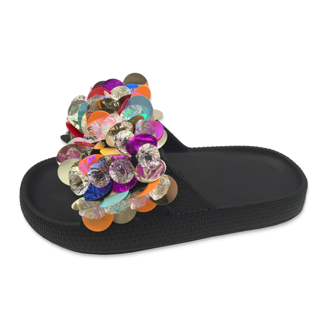 Children's EVA Shoes Solid Color Sole Waterproof Colorful Sequined Slippers