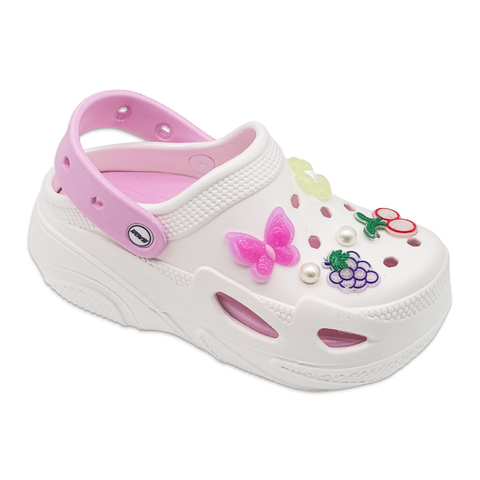 Women's EVA Shoes Garden Clogs Classic Slippers with Butterfly And Fruits Decoration Thick Soled Increase Height Sandals