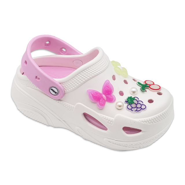 Women's EVA Shoes Garden Clogs Classic Slippers with Butterfly And Fruits Decoration Thick Soled Increase Height Sandals