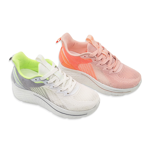 Women Injection Shoes Knitted Outdoor Breathable Gradient Shoes Casual Sports Thick Soled Shoes