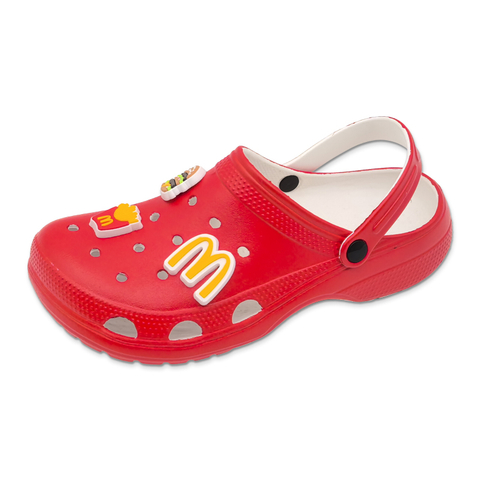 EVA Shoes Breathable Beach Garden Shoes for Men And Women Solid Color with Hamburger And French Fries Accessories
