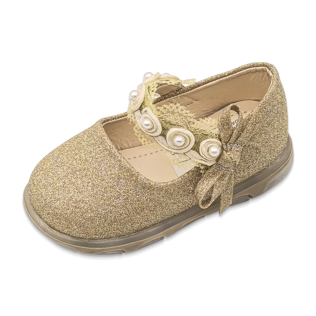Baby Girls Cute Bow Single Shoes Princess Shoes Kids Pu Leather Soft Shoes with Little Flowers