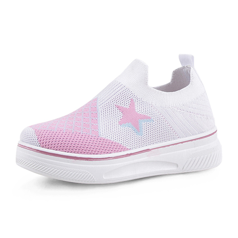 Children's Stripe Fly Knit Shoes Kids Sports Shoes Causal Breathable Shoes