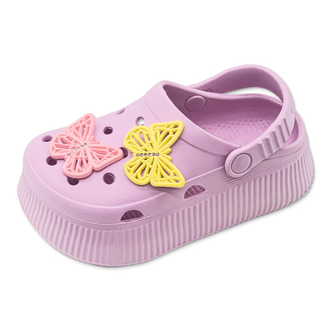 EVA Casual Shoes for Kids Lightweight Thick Bottomed Summer Beach Sandals With Butterfly Decoration