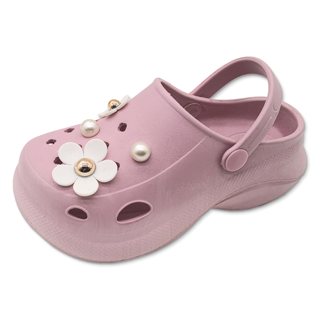 EVA Summer Garden Shoes With Pearls Trend Girl Cute Children Clogs For Girls 