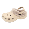 Women's EVA Shoes Solid Color Winter Cotton Slippers Thick Soled Increase Height Warm Woolen Shoes