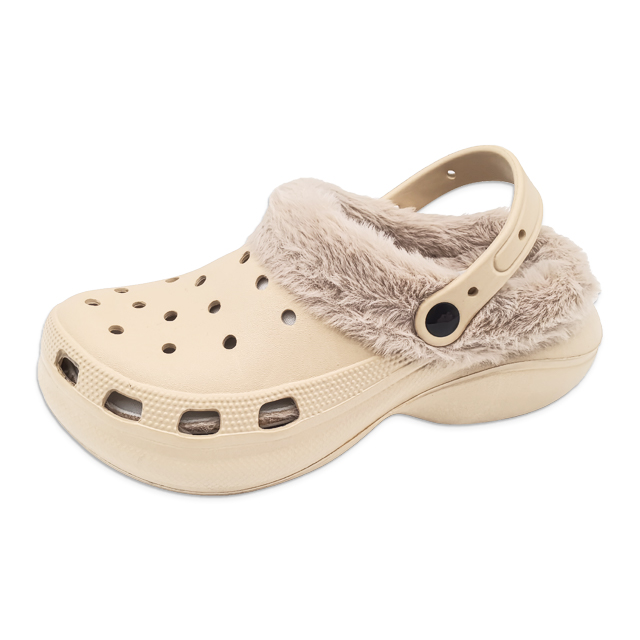 Women's EVA Shoes Solid Color Winter Cotton Slippers Thick Soled Increase Height Warm Woolen Shoes