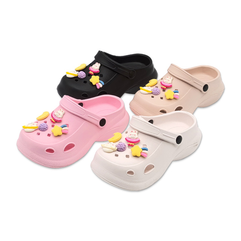 Kid's EVA Garden Shoes Thick Sole Fashion Slippers With Cute Decorations