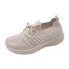 Injection Shoes for Women Lace Up Shoes Performance Walking Sneakers Decorated with Diamonds