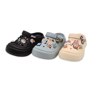Women's EVA Classic Thick Soled Round Toe Shoes Garden Shoes With Labubu Decoration