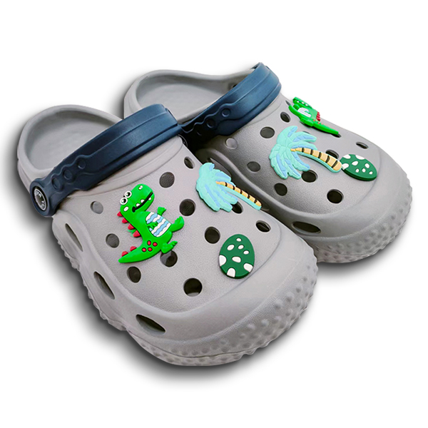 Kid’s EVA Shoes Cute Boys Girls Garden Shoes with Cartoon Dinosaur Button