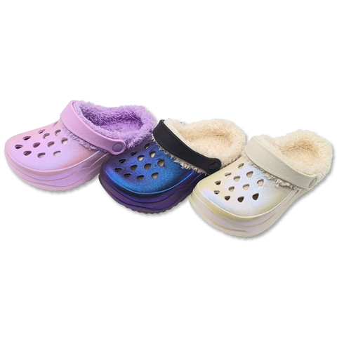 EVA Clogs Shoes Garden Shoes with Glitter Design for Women And Girls Outdoor Suitable Winter