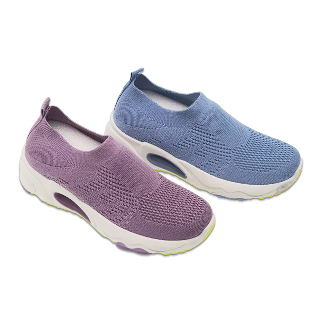 Women Shoes Casual Sneakers Flying Knitting Upper PVC Injection Shoes Solid Color