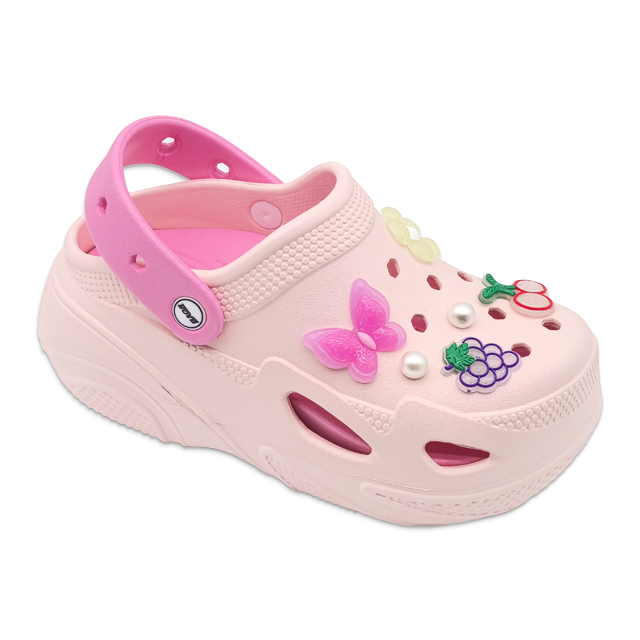 Women's EVA Shoes Garden Clogs Classic Slippers with Butterfly And Fruits Decoration Thick Soled Increase Height Sandals