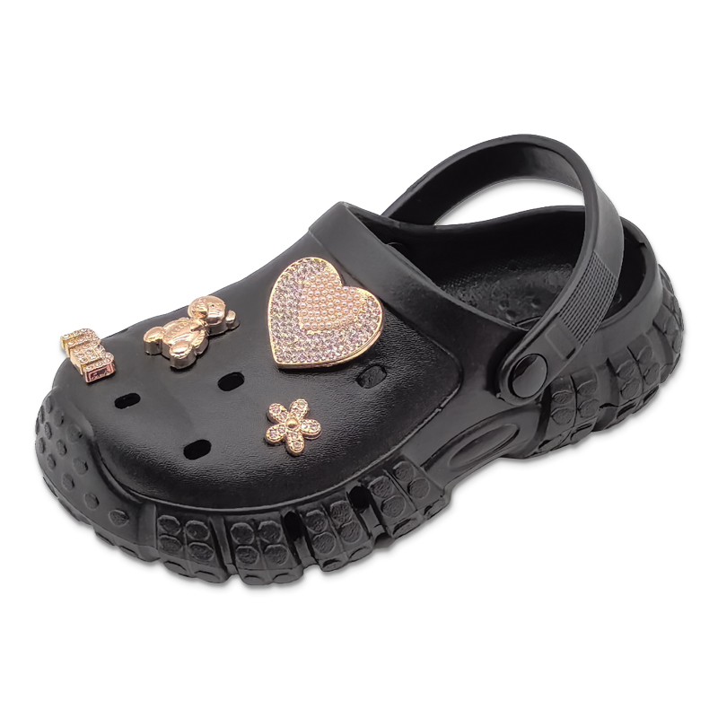 Children's EVA Shoes Summer Outdoor Beach Garden Shoes with Cute Bear Accessories Slipper Anti-skid And Wear-resistant