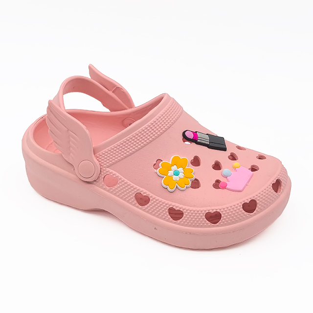EVA Summer Sandals Women's Clogs Heart Shoe Hole Girls Cute Garden Shoes Outdoor Shoelaces with Small Wings