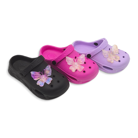 Kid's EVA Slippers for Girls Beach Shoes Summer Outdoor Shoes Upper with Butterfly Slippers