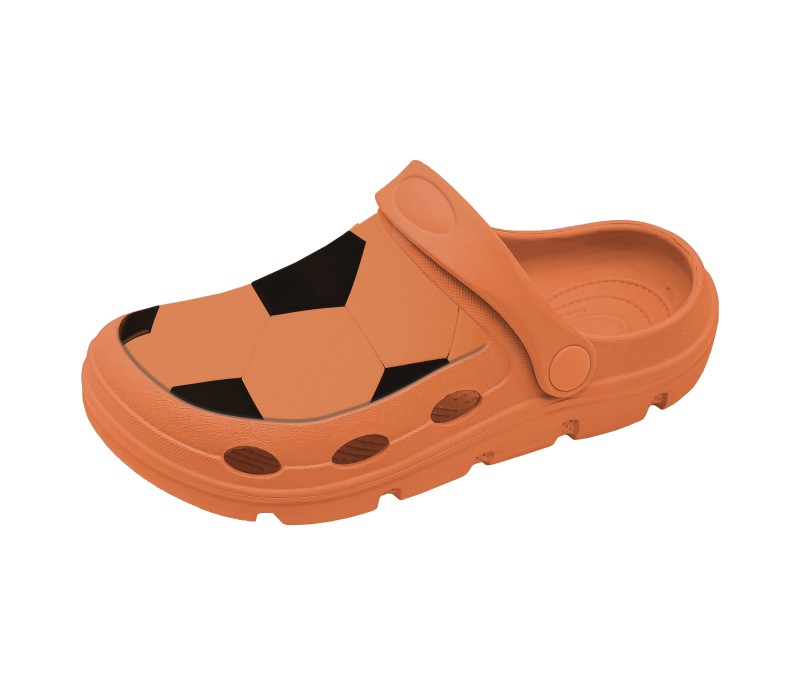 Children's EVA Shoes Solid Color Waterproof Football Decoration Slippers