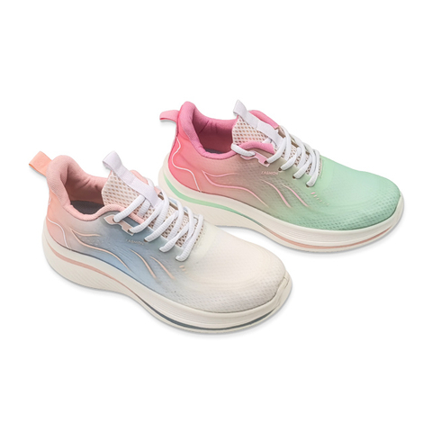 Women's Injection Shoes Gradient Colored Sports Shoes Walking Casual Knitted Shoes