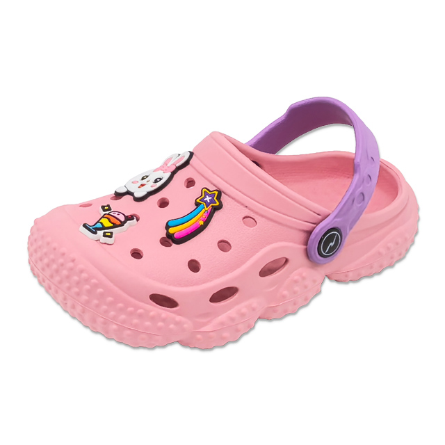 Children's EVA Slippers Girls Shoes Bottom of Tire Shoes with Cartoon Rabbit Decoration