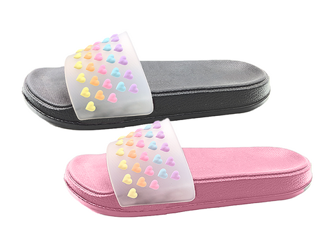 Women's EVA Shoes Two Tone Colorful Heart Decoration Fashion Slippers