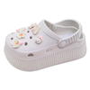 Children’s EVA Clog Shoes Decorated with Cherry Blossoms Thick Sole Breathable And Height-Increasing for Girls Outdoor Wear