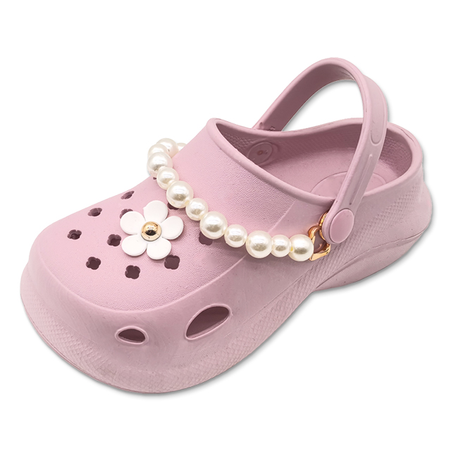 Children's EVA Shoes Beach Sandals For Girls Fashion Sandals with Pearl Chain