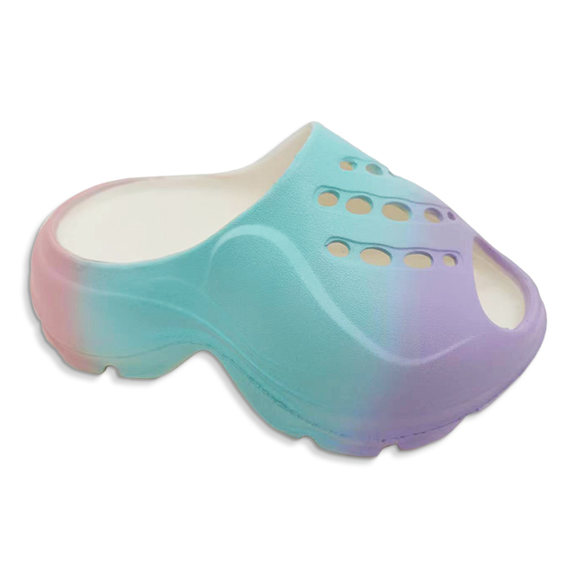 EVA Soft Sole Women's Shoes Outdoor Beach Shoes Girl's Slippers Gradient Color with Thick Bottom