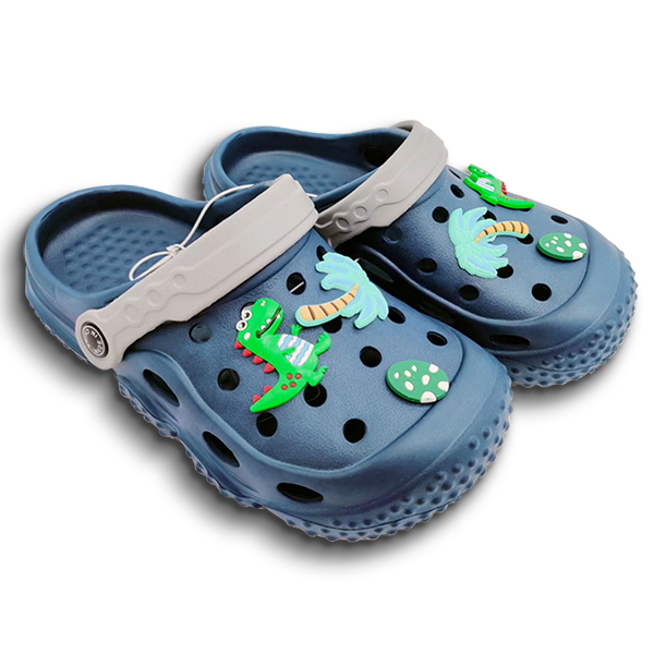 Kid’s EVA Shoes Cute Boys Girls Garden Shoes with Cartoon Dinosaur Button