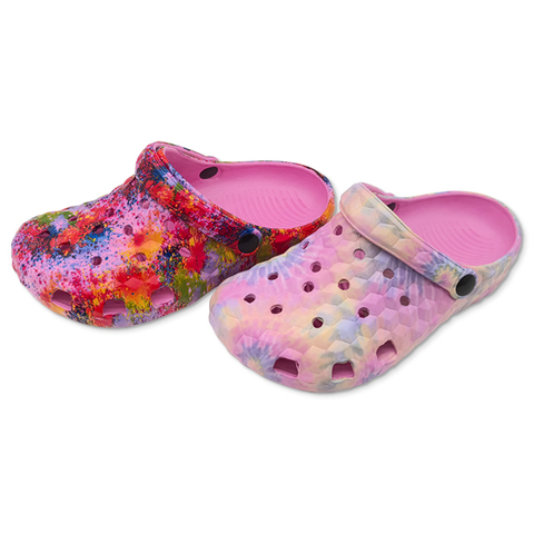 EVA Soft Clogs Garden Shoes for Women And Girls Comfortable Shoes Multicolour Splashing Ink Slippers