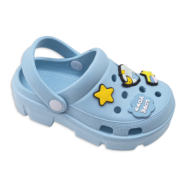 Kid’s EVA Shoes Cute Garden Shoes Baby Girls Solid Color Outdoor Sandals Slippers With Shoe Upper Decoration