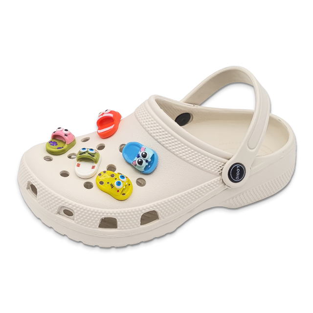 Kid's EVA Sandal Beach Garden Shoes with Super Cute Decorations Solid Color Garden Shoes for Girls