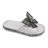 Women's EVA Slippers Shining Colorful Soles Sandal Summer Solid Color Slippers with Butterfly Decoration