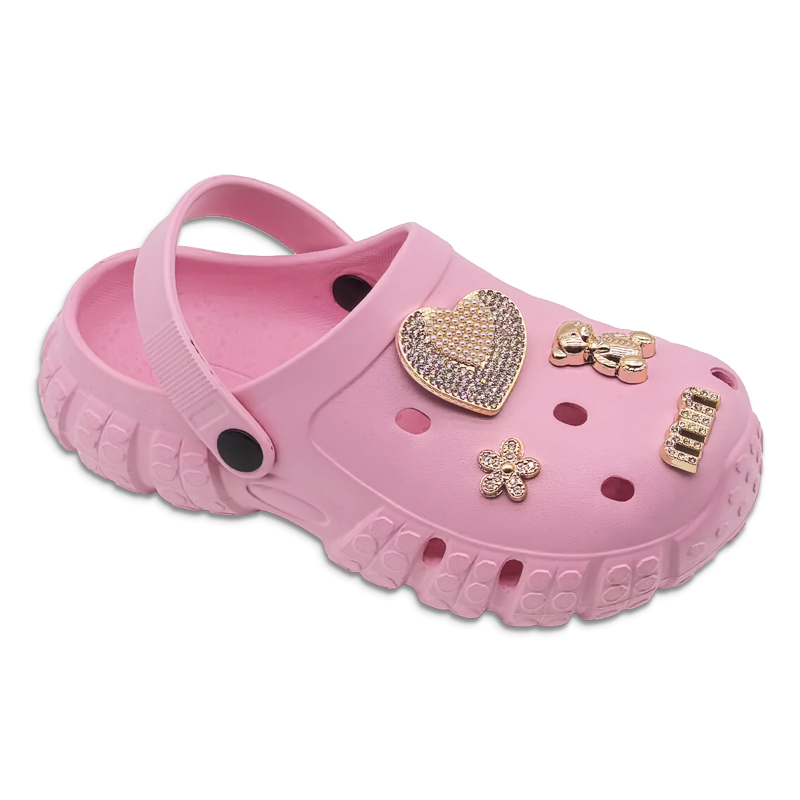 Children's EVA Shoes Summer Outdoor Beach Garden Shoes with Cute Bear Accessories Slipper Anti-skid And Wear-resistant