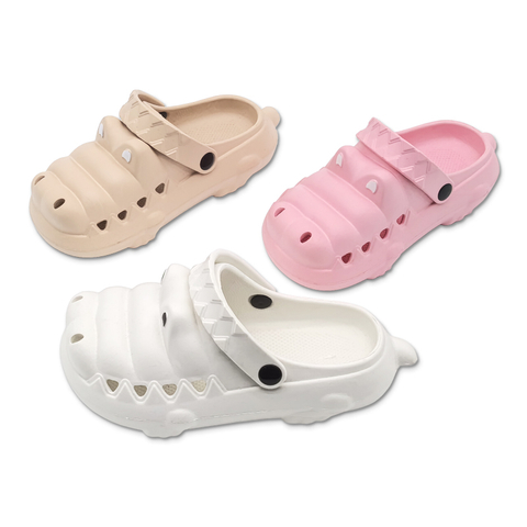 EVA Children's Slippers Summer Cute Cartoon Crocodile Girls And Boys Baby Hole Sandals Shoes Soft Sole Anti-Slip Garden Shoes