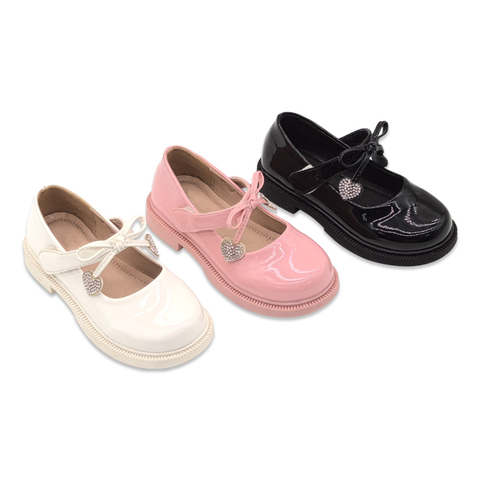 Princess Leather Shoes for Girls with Drill Bowknot Ballet Princess Shoes Children's Casual Shoes