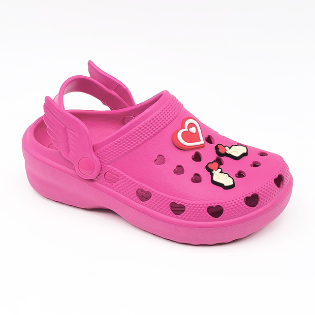 EVA Summer Sandals Women's Clogs Heart Shoe Hole Girls Cute Garden Shoes Outdoor Shoelaces with Small Wings