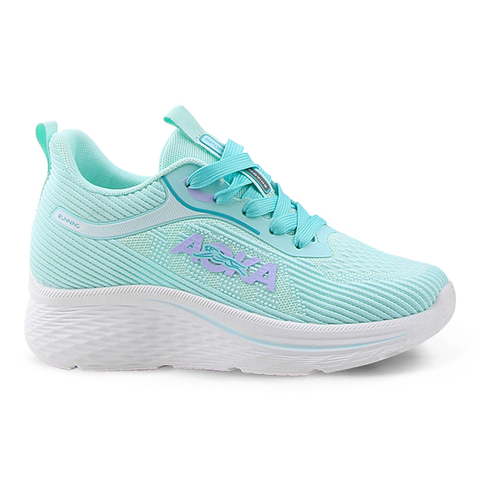 Fashionable Women Sport Shoes Flying Knitted Thick Bottomed Solid Colored Shoes with Letters