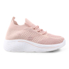  Women's Knit Upper Casual Shoes with PVC Injection Outsole Solid Color Thick Soled Lace-up Shoes