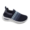 Kid's Injection Shoes Flying Knitted Mesh Thick Soled Fashionable Casual Sneakers with Stripe Decoration