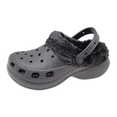 Women's EVA Shoes Solid Color Winter Cotton Slippers Thick Soled Increase Height Warm Woolen Shoes