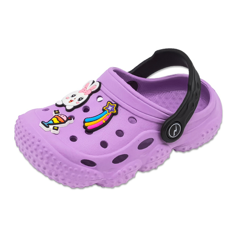 Children's EVA Slippers Girls Shoes Bottom of Tire Shoes with Cartoon Rabbit Decoration