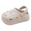 Children’s EVA Clog Shoes Decorated with Cherry Blossoms Thick Sole Breathable And Height-Increasing for Girls Outdoor Wear