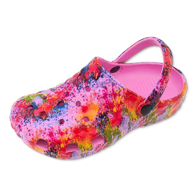 EVA Soft Clogs Garden Shoes for Women And Girls Comfortable Shoes Multicolour Splashing Ink Slippers