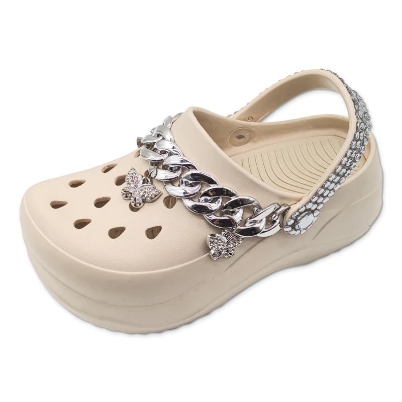 Women’s Eva Shoes with Thick Bottom Outdoor Summer Cute Girls Beach Slippers with Butterfly Chain