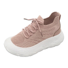 Women Shoes Casual Sneakers With Shoe Laces Flying Knitting Upper PVC Injection Shoes Solid Color