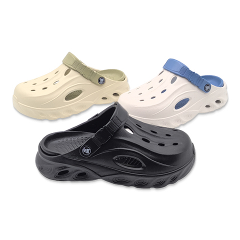 Men's EVA Beach Sandals Outdoor Shoes with Platform Style soft-soled Summer Two-tone Garden Shoes